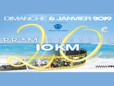 20 th edition Prom Classic 10 km run on Promenade des Anglais,  Jan 6 th 2019.